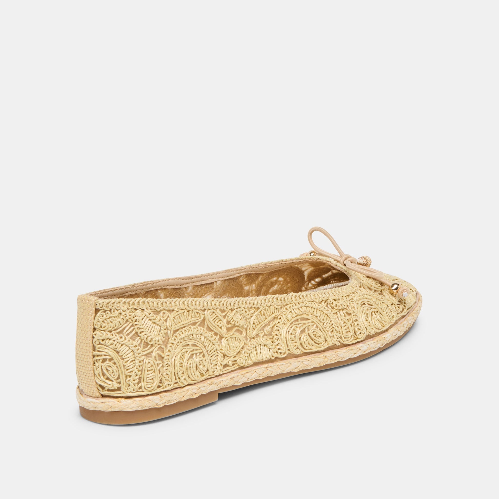 Tianna Lt Natural Raffia Lace Ballet Flats Dolce Vita