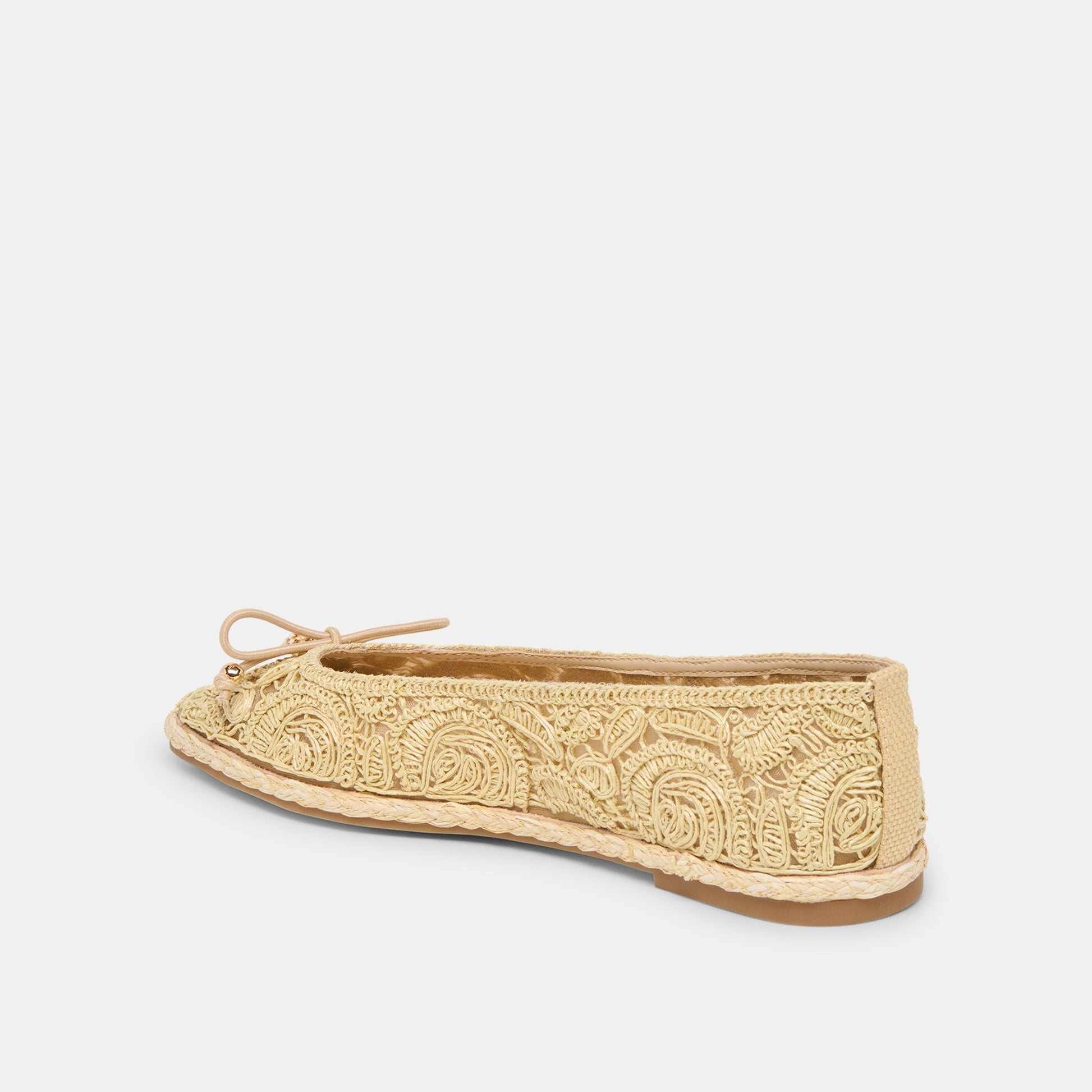 Tianna Lt Natural Raffia Lace Ballet Flats Dolce Vita