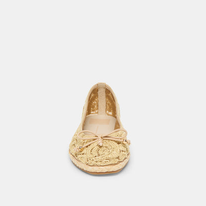 Tianna Lt Natural Raffia Lace Ballet Flats Dolce Vita