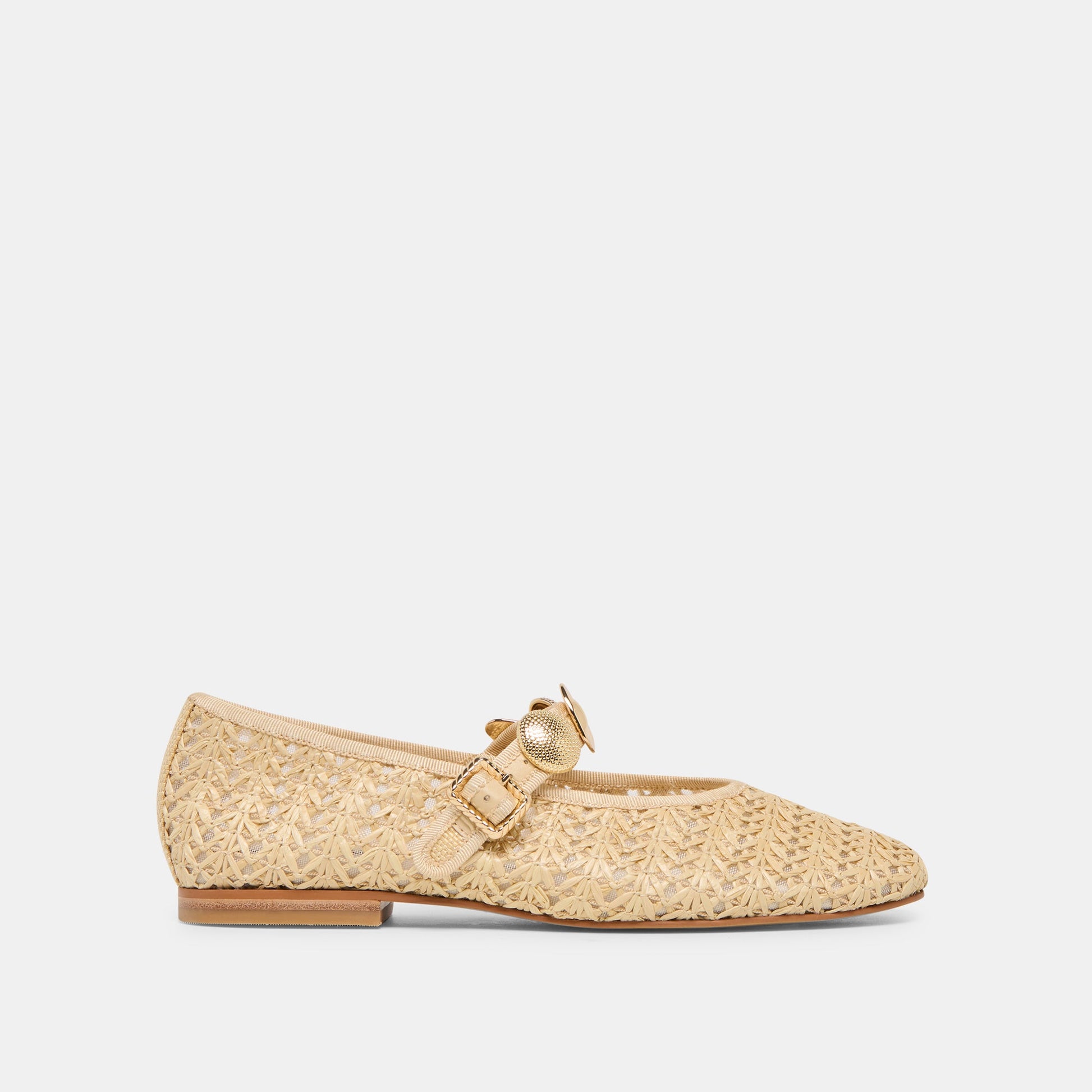 Relan Natural Cross Hatch Raffia Ballet Flats Dolce Vita