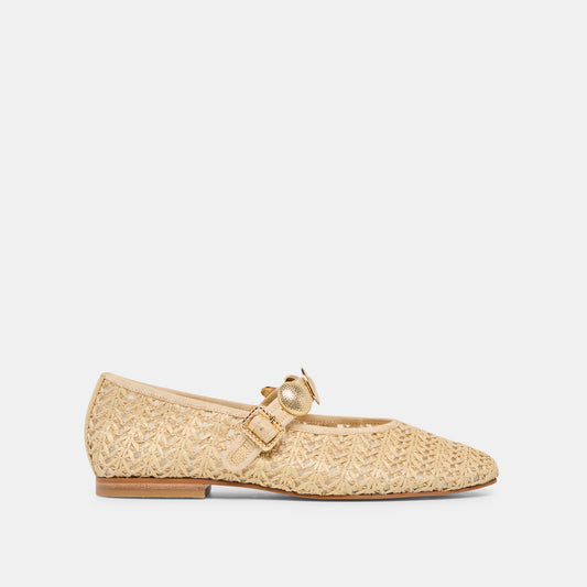 Relan Natural Cross Hatch Raffia Ballet Flats Dolce Vita