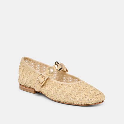 Relan Natural Cross Hatch Raffia Ballet Flats Dolce Vita