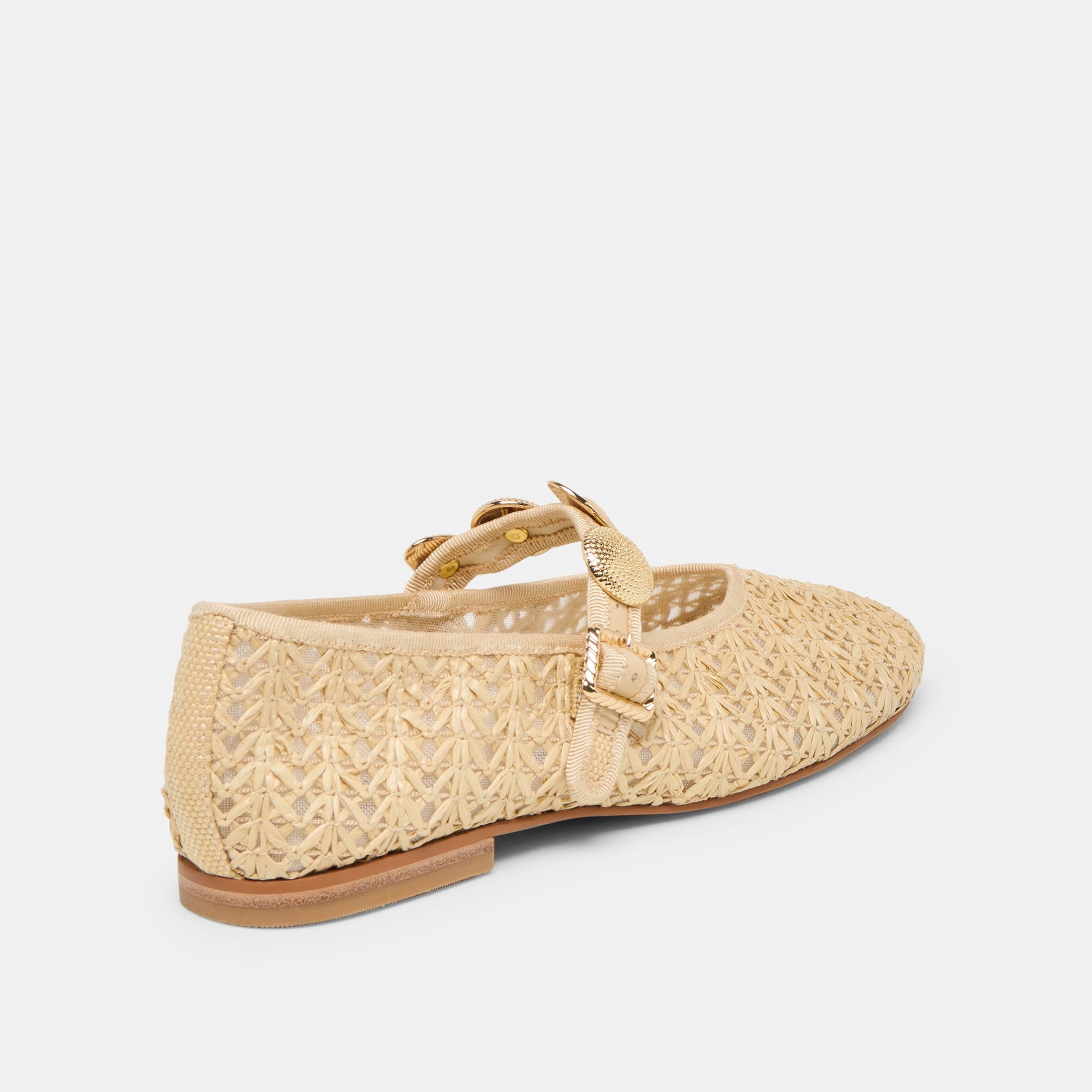 Relan Natural Cross Hatch Raffia Ballet Flats Dolce Vita