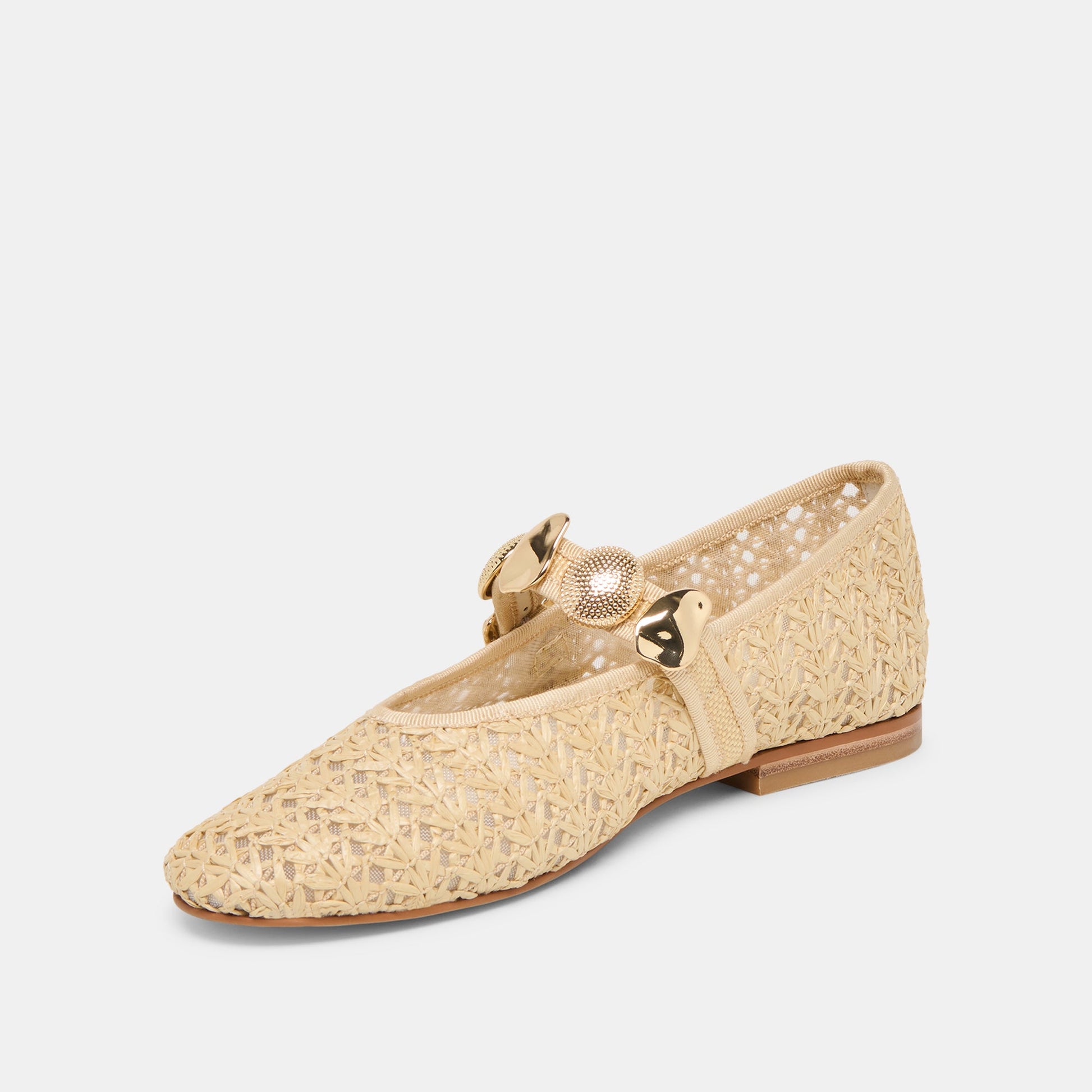Relan Natural Cross Hatch Raffia Ballet Flats Dolce Vita