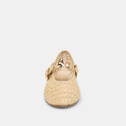 Relan Natural Cross Hatch Raffia Ballet Flats Dolce Vita