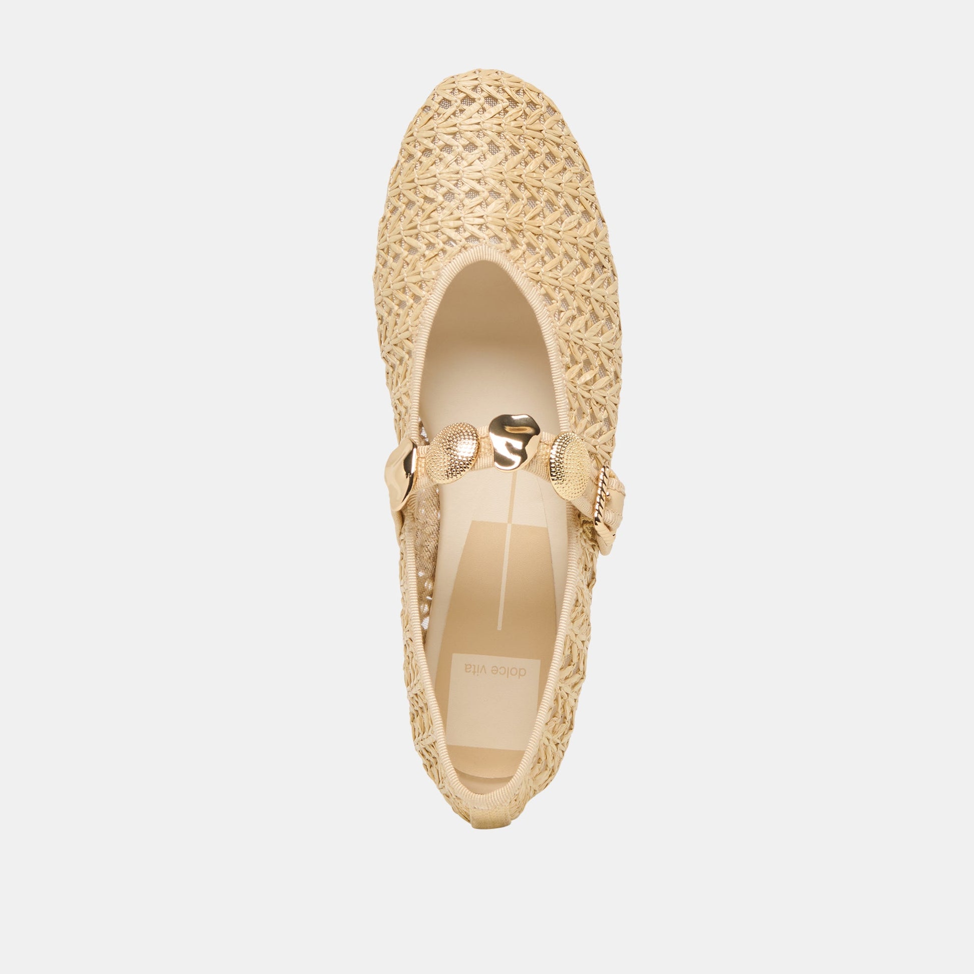 Relan Natural Cross Hatch Raffia Ballet Flats Dolce Vita