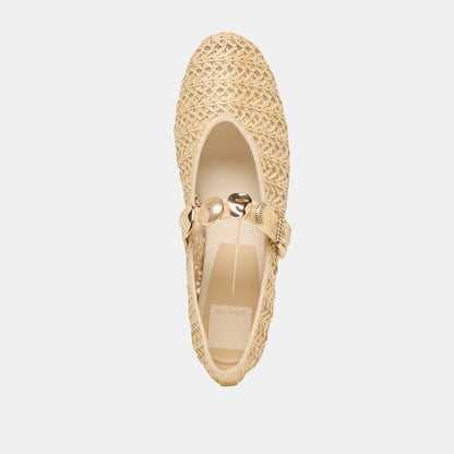 Relan Natural Cross Hatch Raffia Ballet Flats Dolce Vita