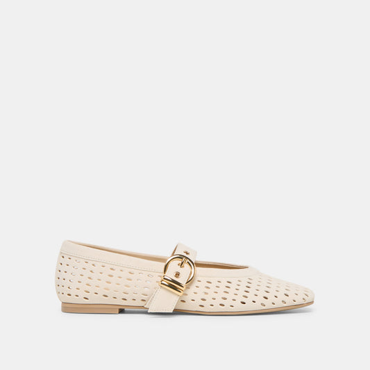 Mikel Creme Perforated Suede Ballet Flats Dolce Vita