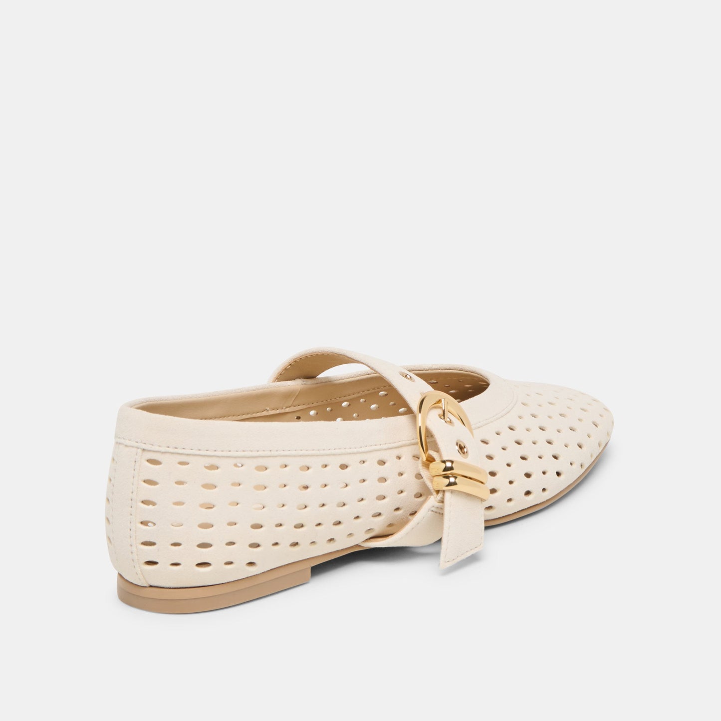 Mikel Creme Perforated Suede Ballet Flats Dolce Vita