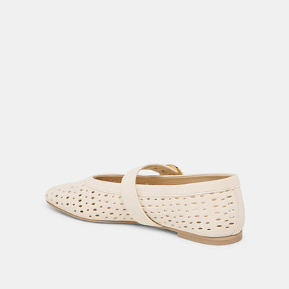 Mikel Creme Perforated Suede Ballet Flats Dolce Vita
