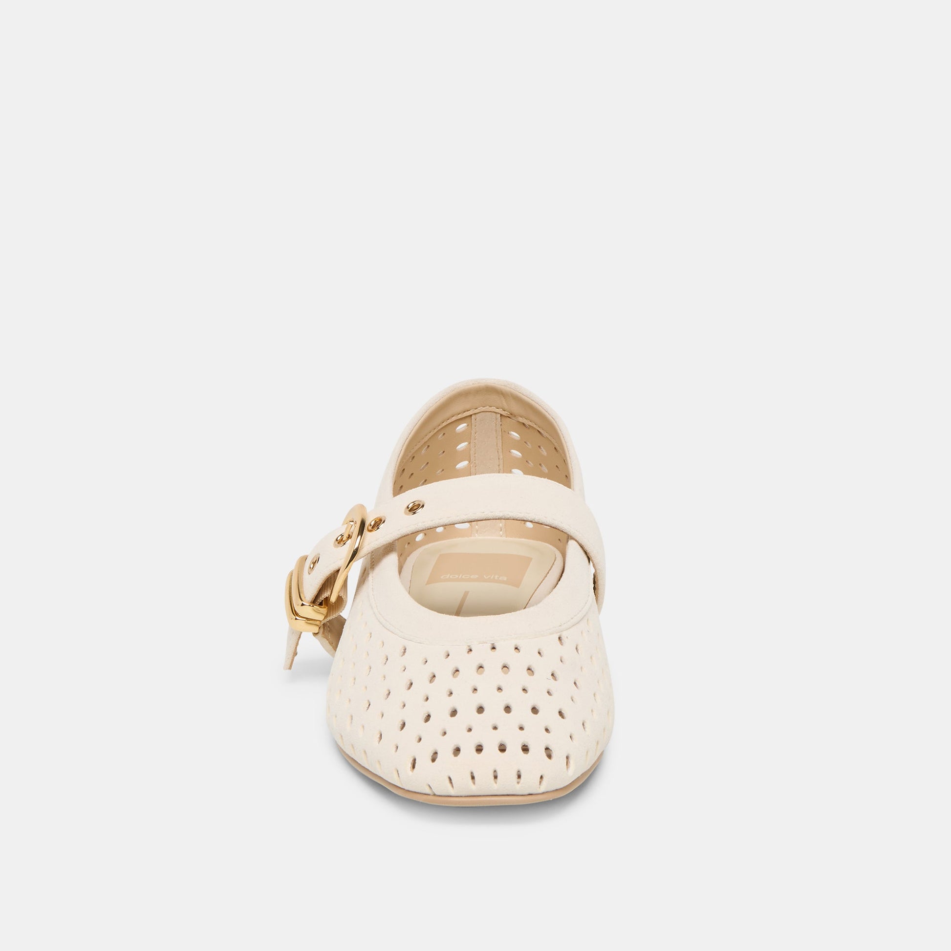 Mikel Creme Perforated Suede Ballet Flats Dolce Vita
