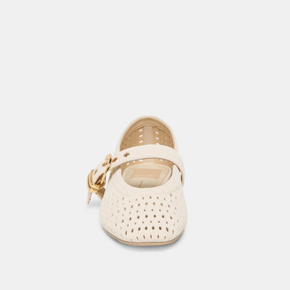 Mikel Creme Perforated Suede Ballet Flats Dolce Vita