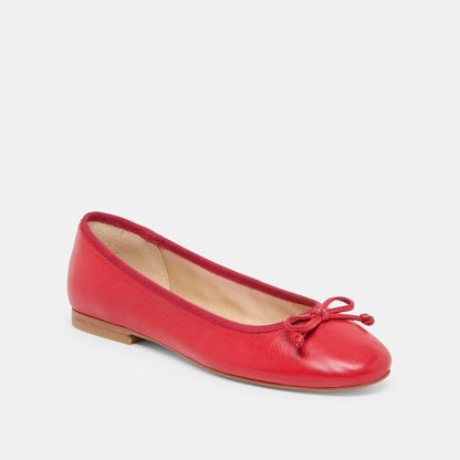 Ritla Cherry Leather Ballet Flats Dolce Vita