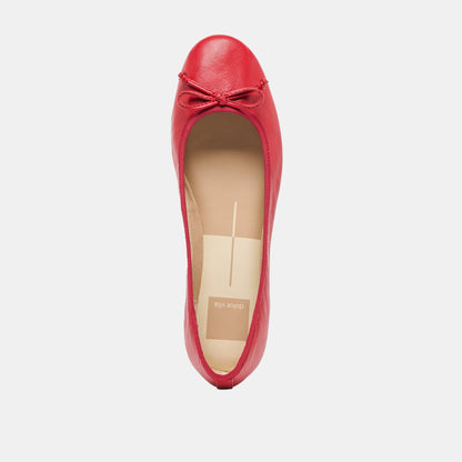 Ritla Cherry Leather Ballet Flats Dolce Vita