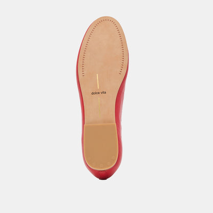 Ritla Cherry Leather Ballet Flats Dolce Vita