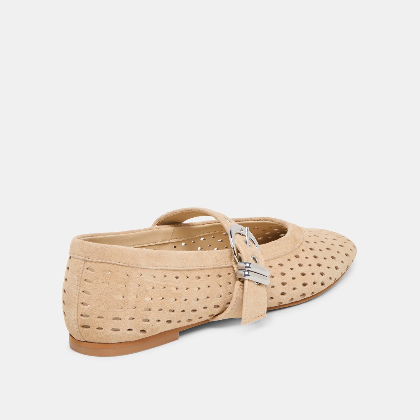Mikel Camel Perforated Suede Ballet Flats Dolce Vita