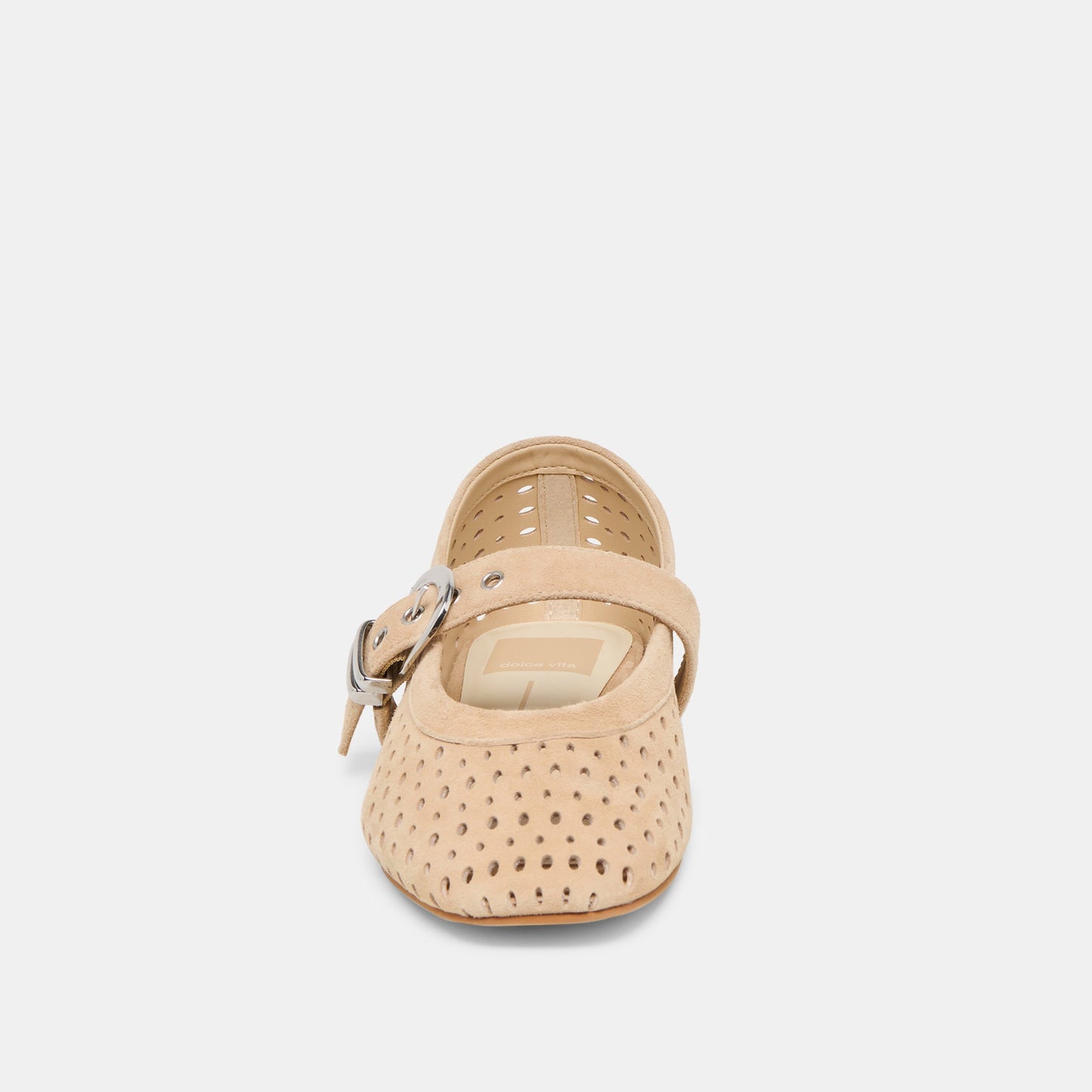 Mikel Camel Perforated Suede Ballet Flats Dolce Vita
