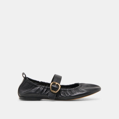 Caely Black Leather Ballet Flats Dolce Vita