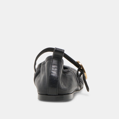 Caely Black Leather Ballet Flats Dolce Vita