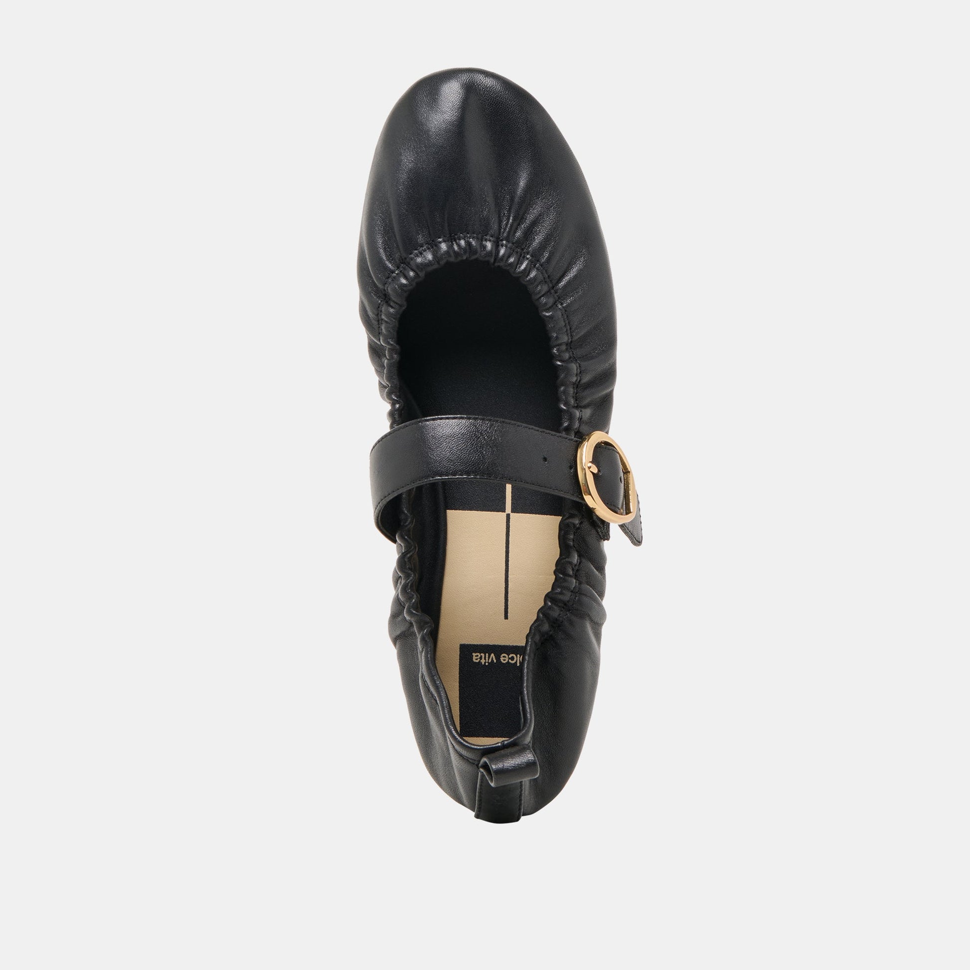 Caely Black Leather Ballet Flats Dolce Vita