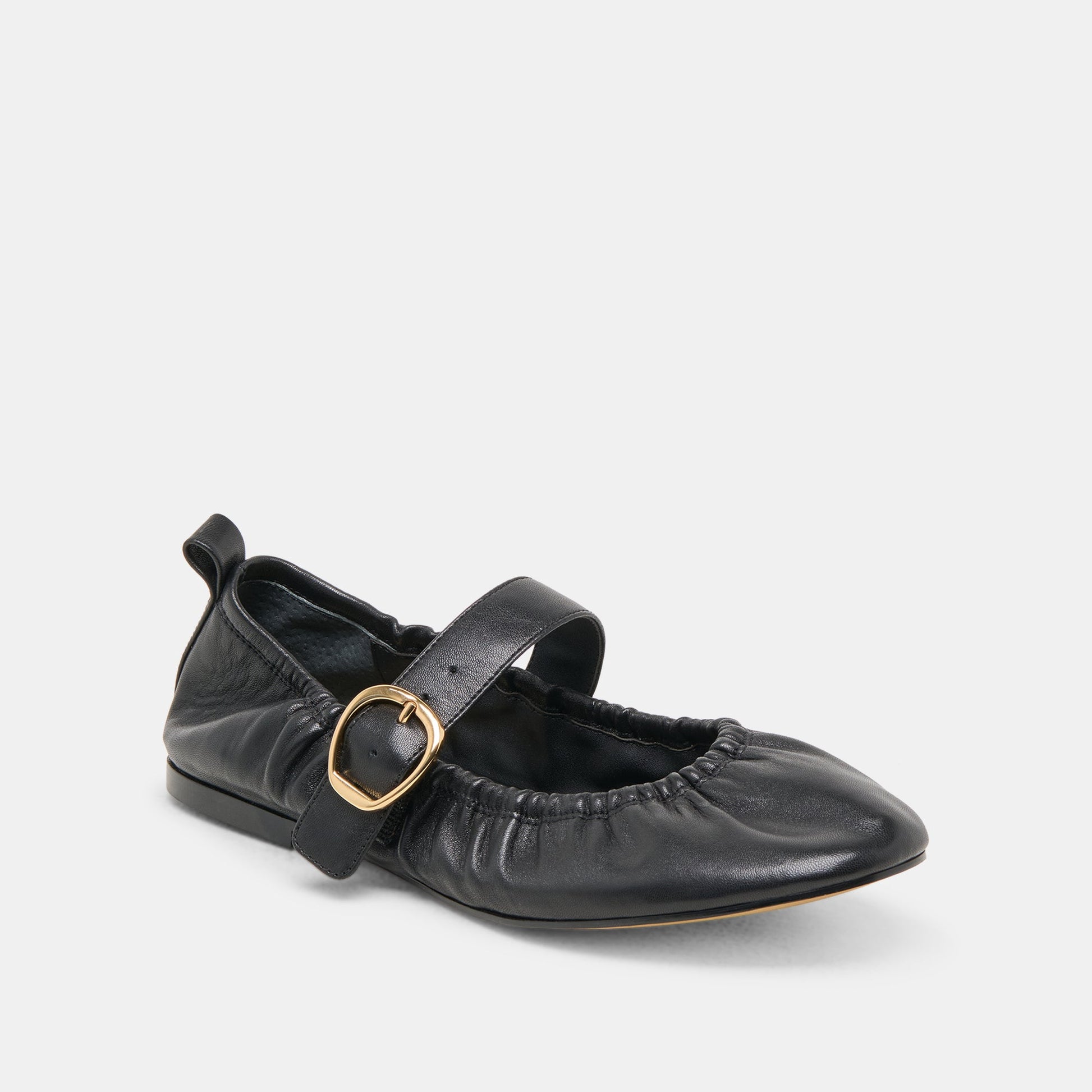 Caely Black Leather Ballet Flats Dolce Vita