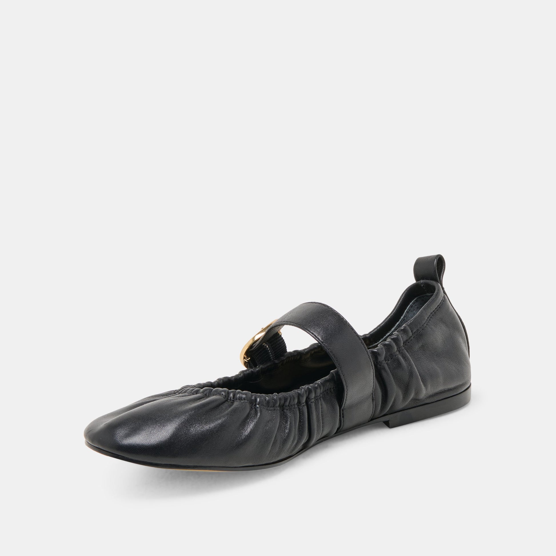 Caely Black Leather Ballet Flats Dolce Vita