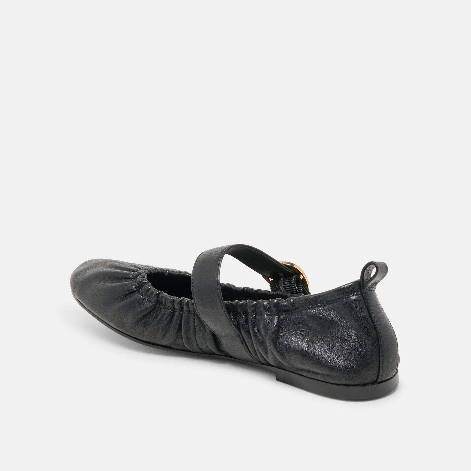 Caely Black Leather Ballet Flats Dolce Vita