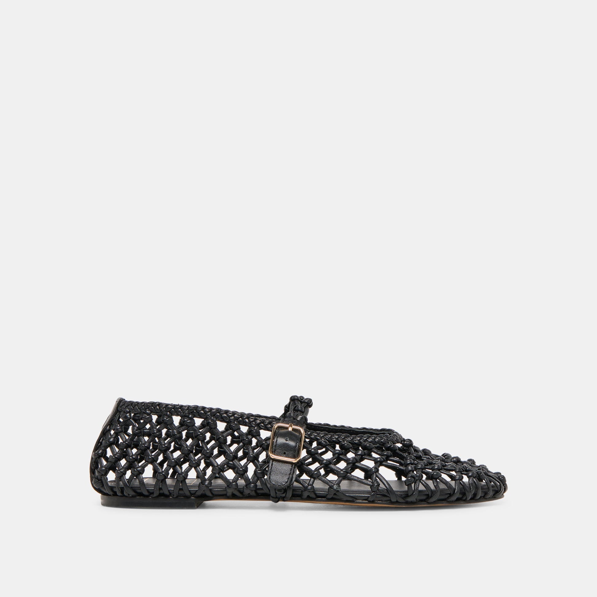 Clair Black Woven Leather Ballet Flats Dolce Vita