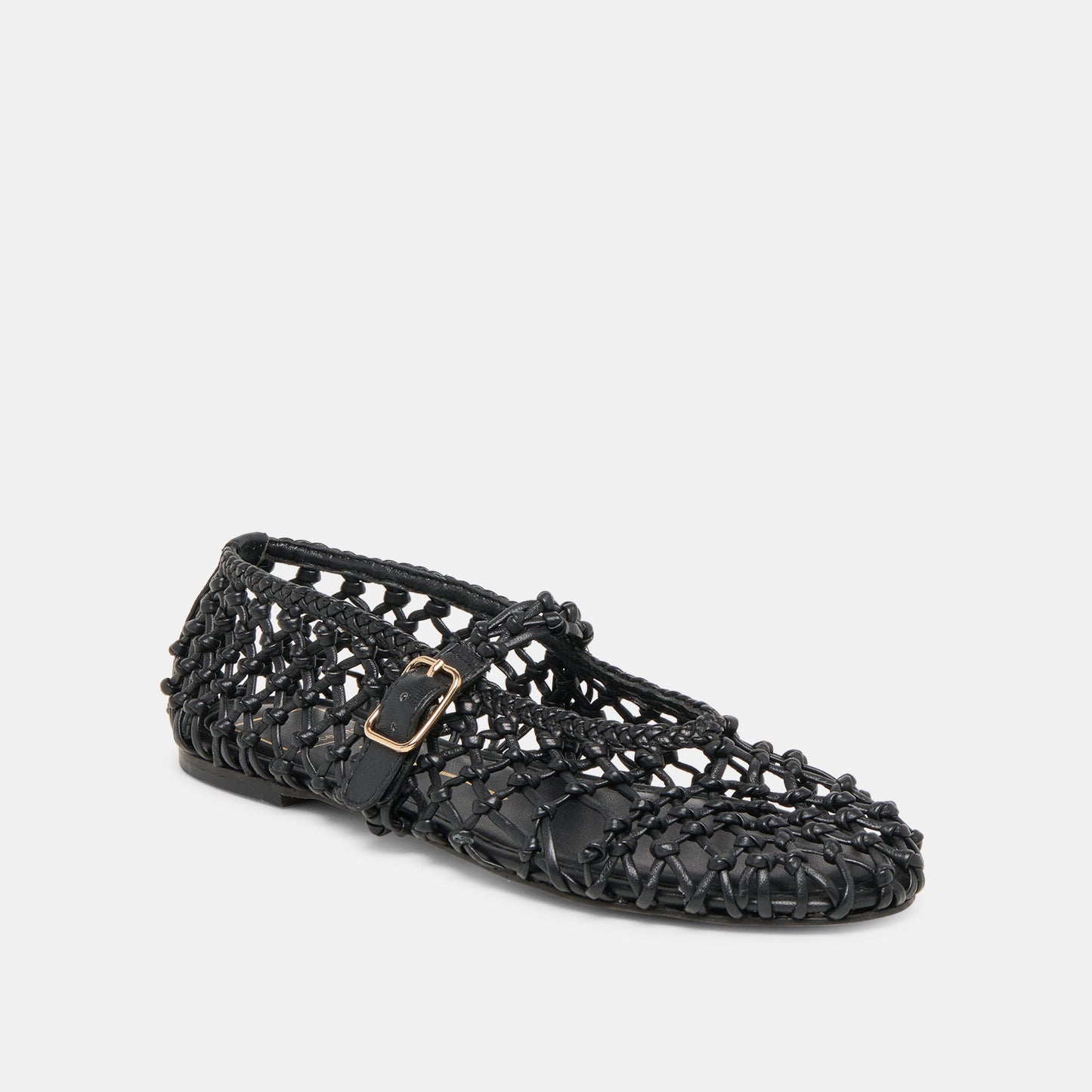 Clair Black Woven Leather Ballet Flats Dolce Vita
