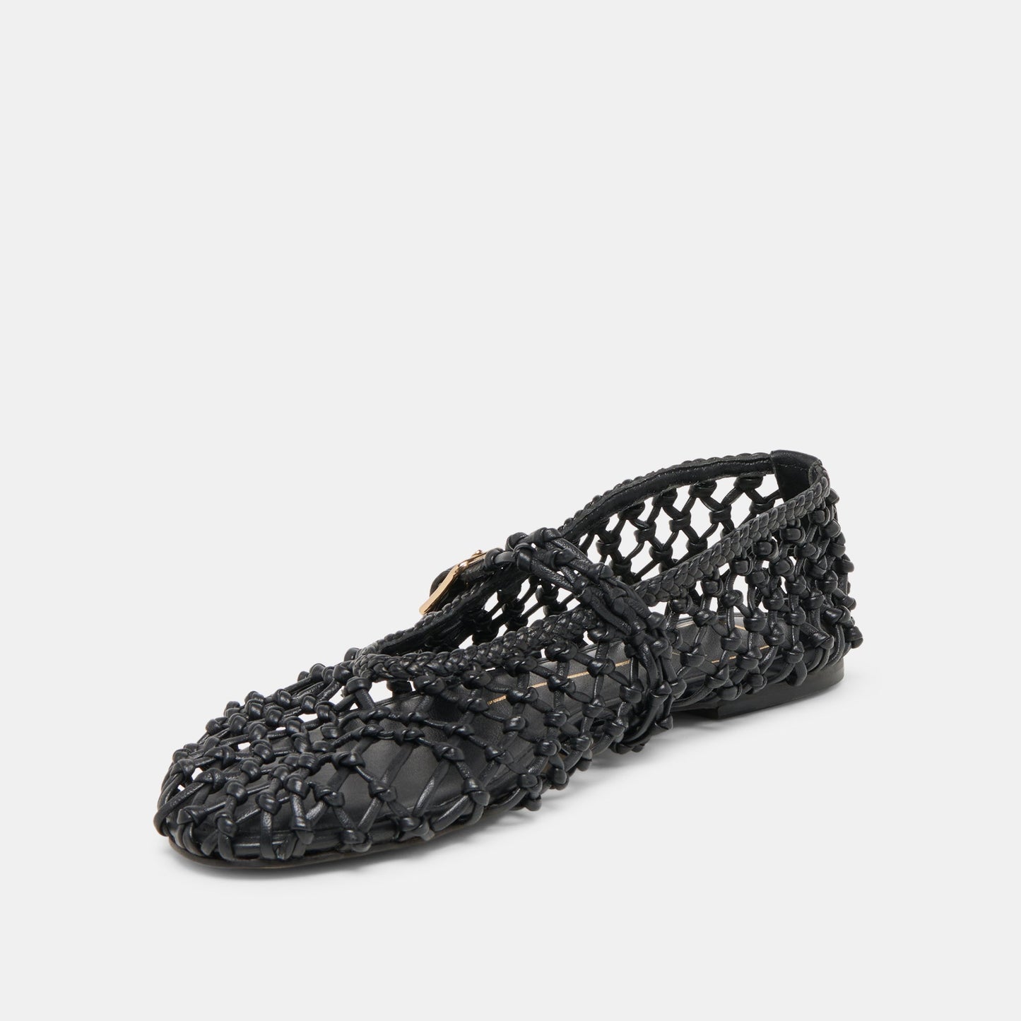Clair Black Woven Leather Ballet Flats Dolce Vita
