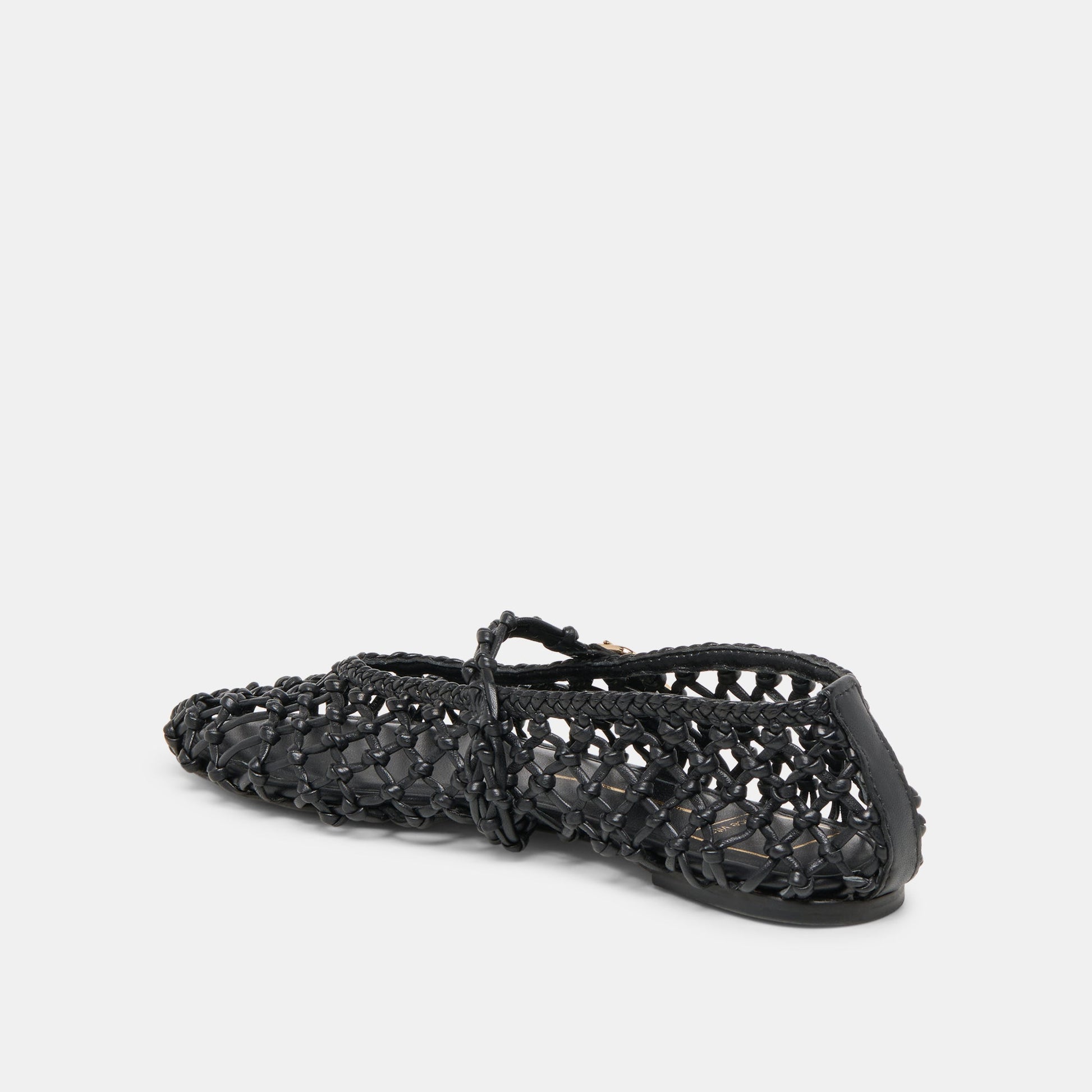 Clair Black Woven Leather Ballet Flats Dolce Vita