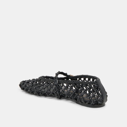 Clair Black Woven Leather Ballet Flats Dolce Vita