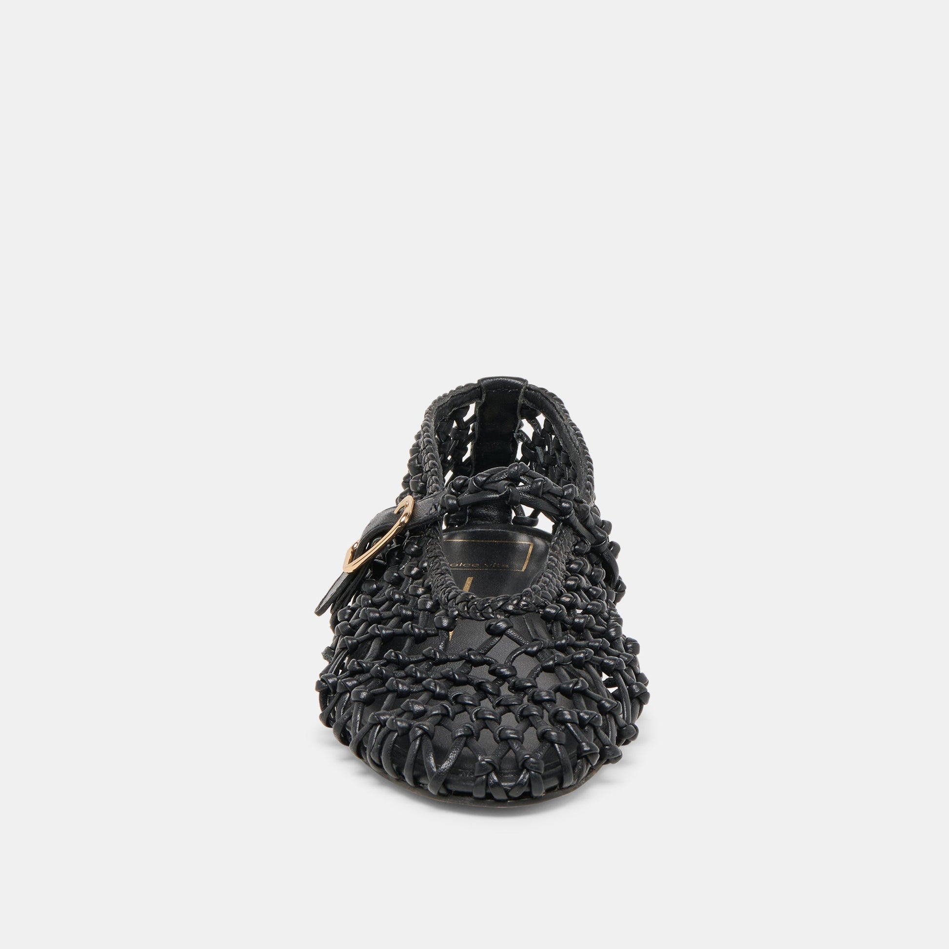 Clair Black Woven Leather Ballet Flats Dolce Vita