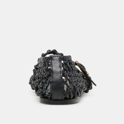 Clair Black Woven Leather Ballet Flats Dolce Vita