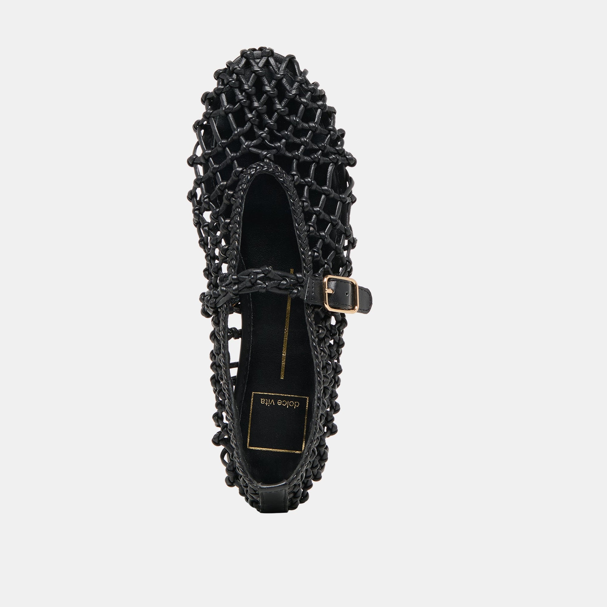 Clair Black Woven Leather Ballet Flats Dolce Vita