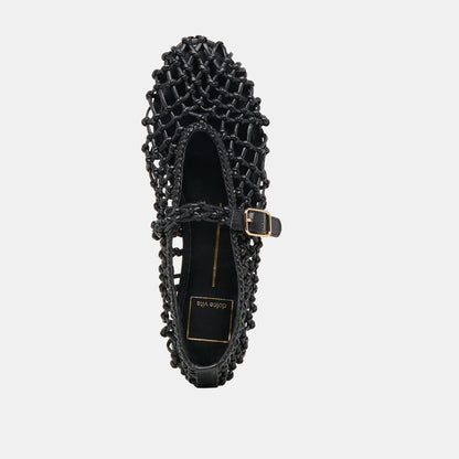 Clair Black Woven Leather Ballet Flats Dolce Vita