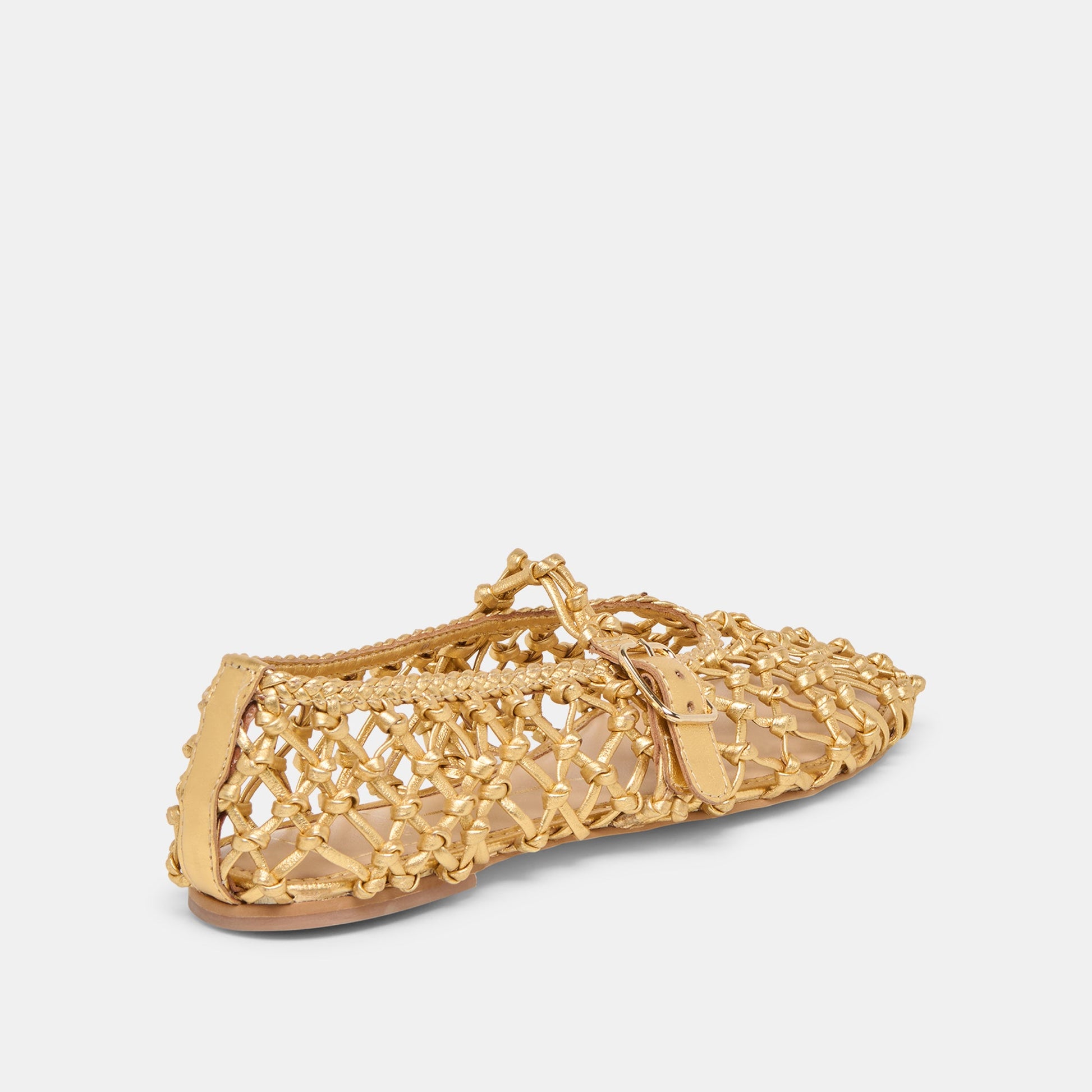 Clair Gold Woven Leather Ballet Flats Dolce Vita