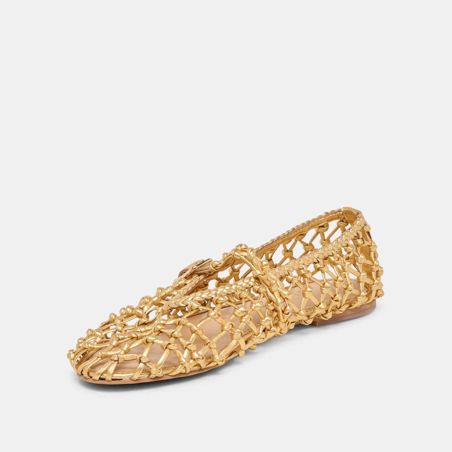 Clair Gold Woven Leather Ballet Flats Dolce Vita