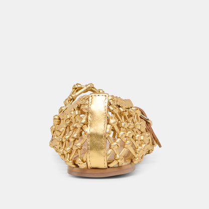 Clair Gold Woven Leather Ballet Flats Dolce Vita