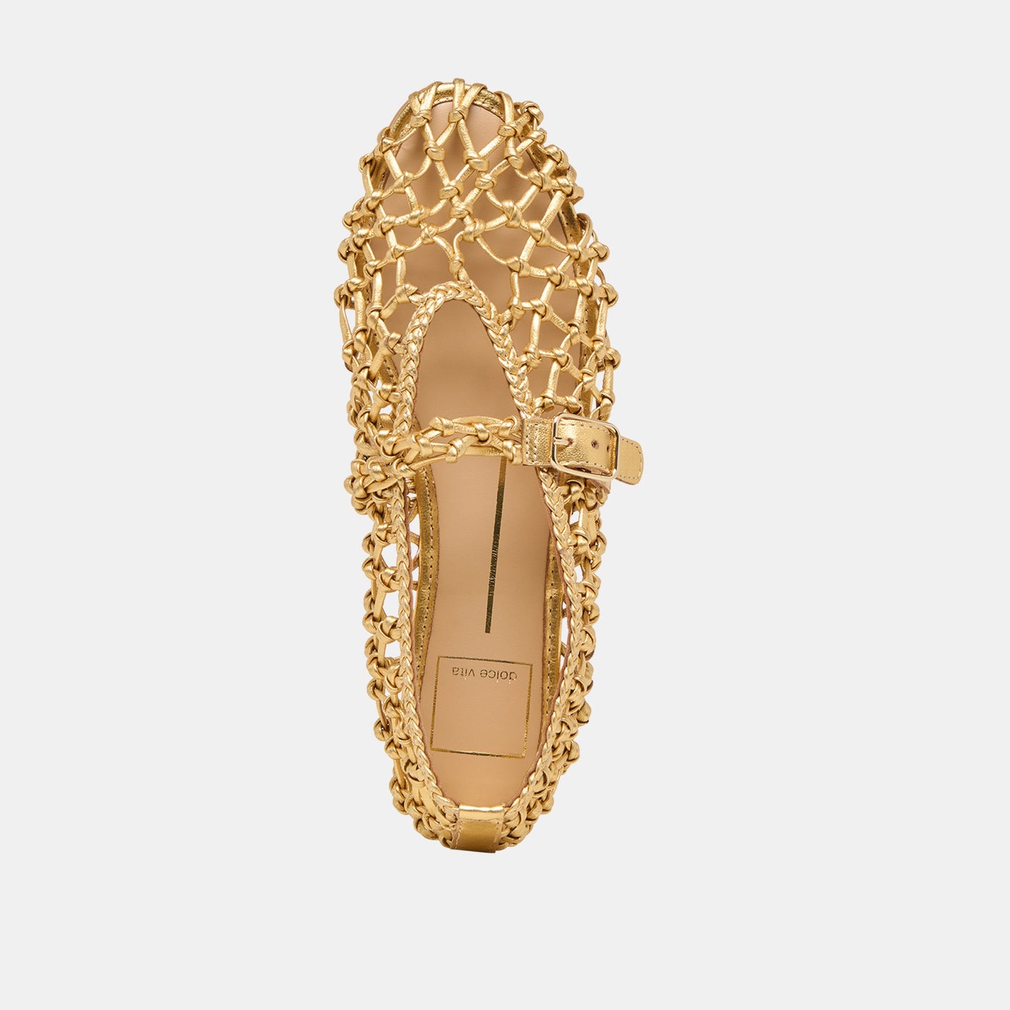 Clair Gold Woven Leather Ballet Flats Dolce Vita