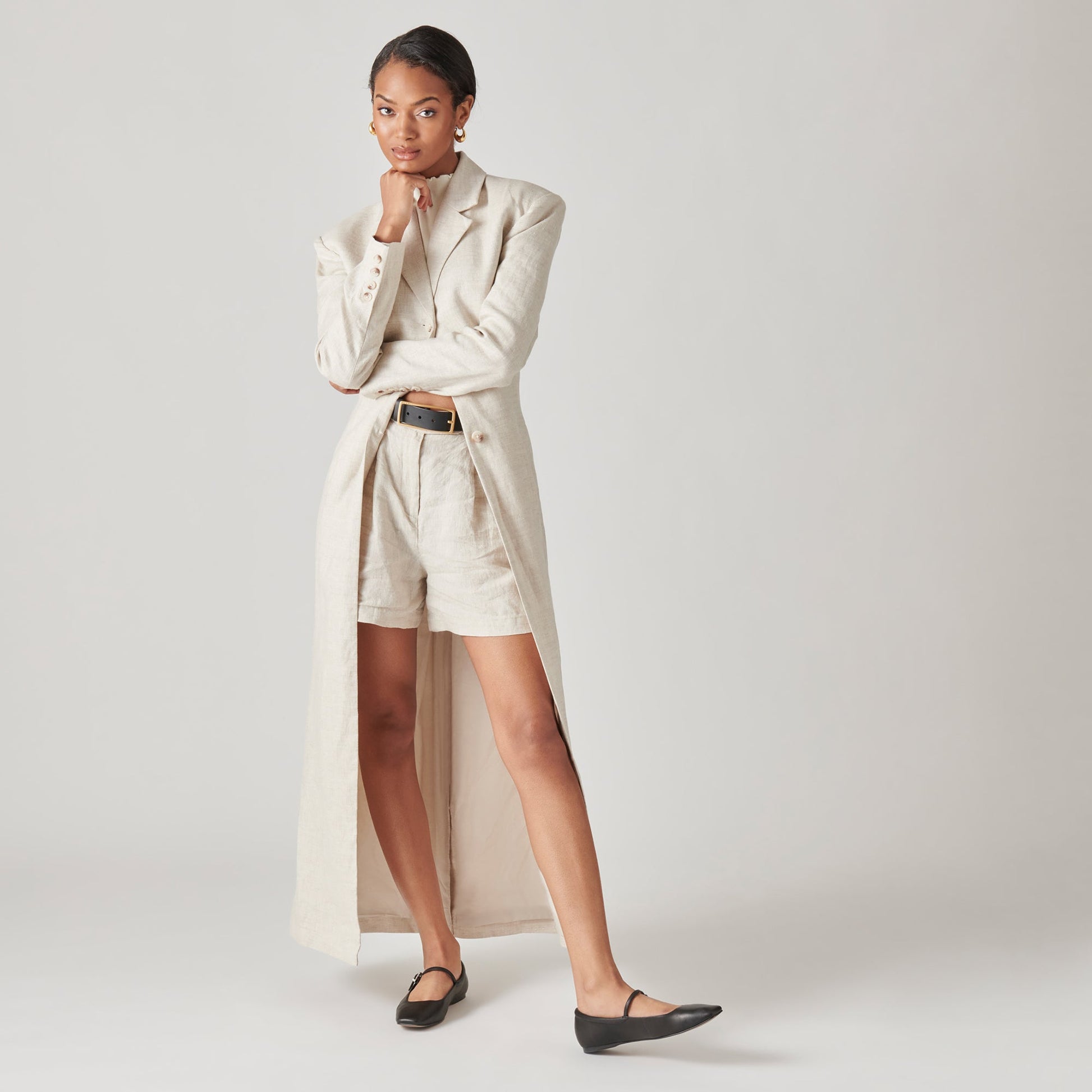 Reyes Black Leather Ballet Flats Dolce Vita