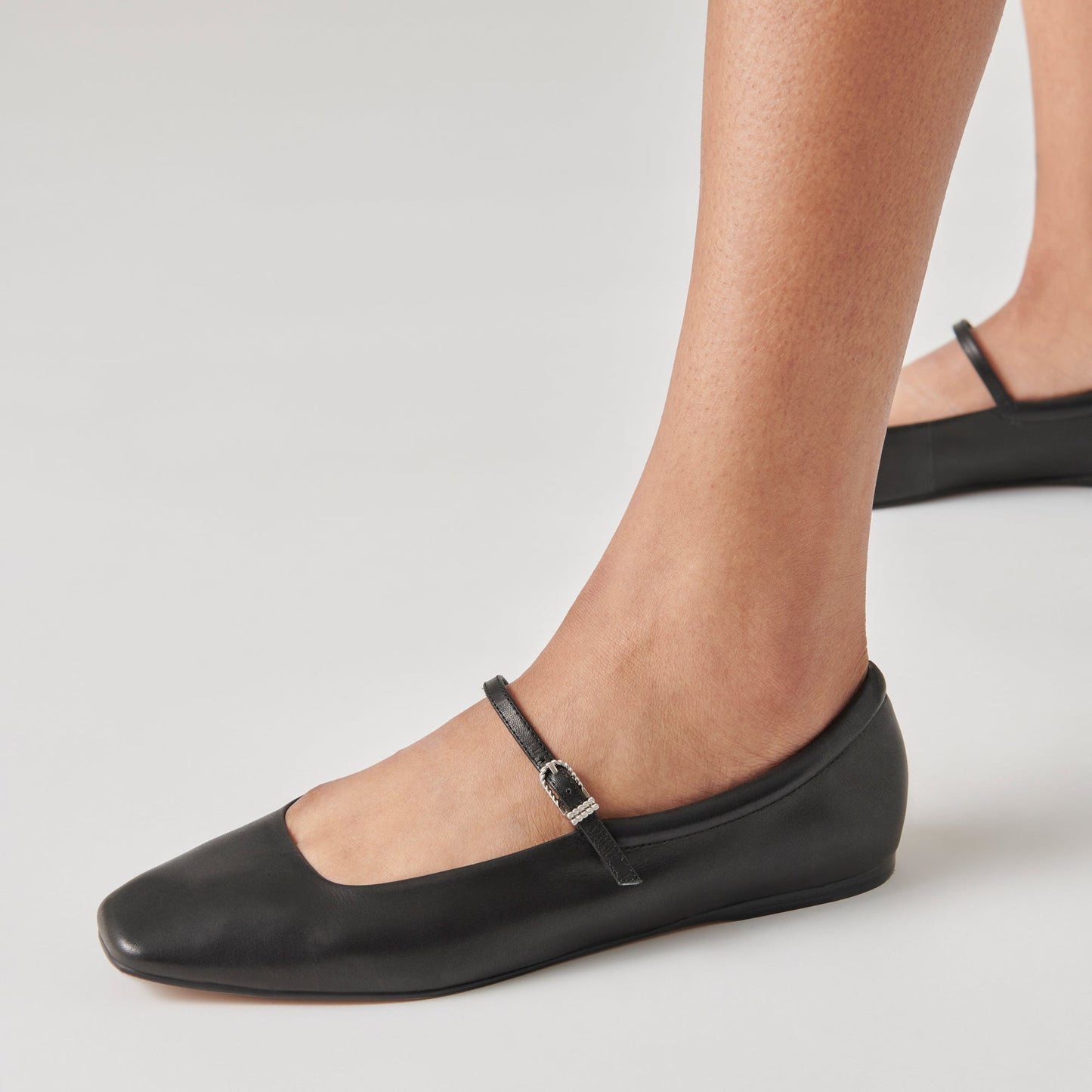 Reyes Black Leather Ballet Flats Dolce Vita