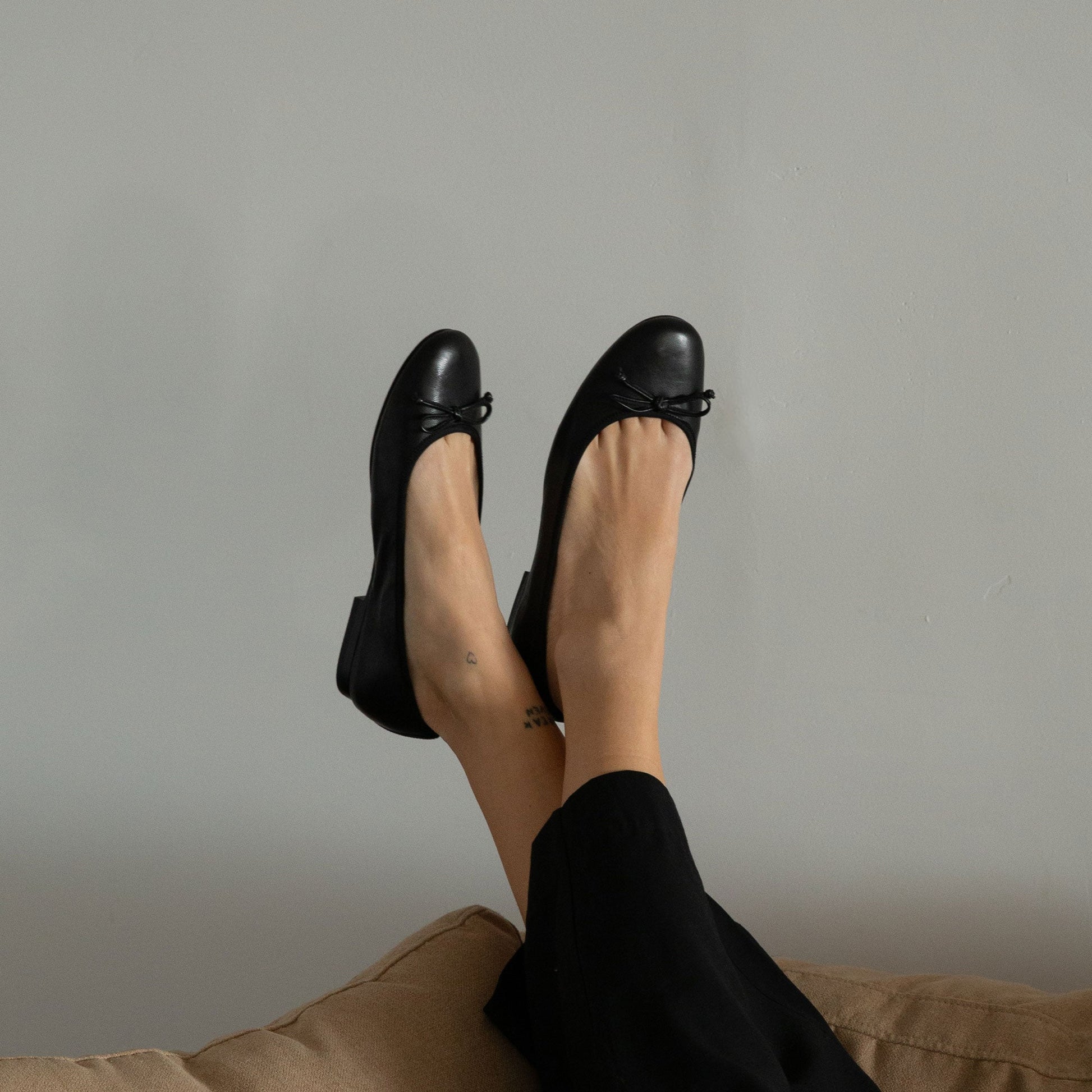 Ritla Black Leather Ballet Flats Dolce Vita