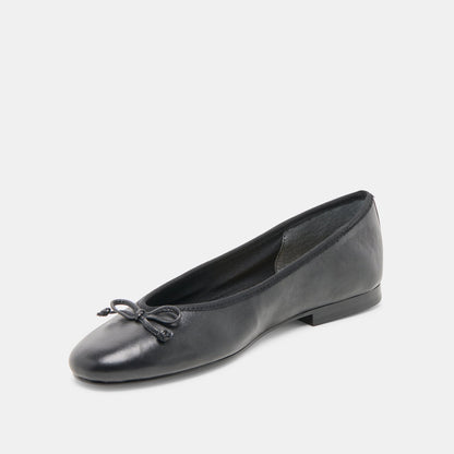 Ritla Black Leather Ballet Flats Dolce Vita