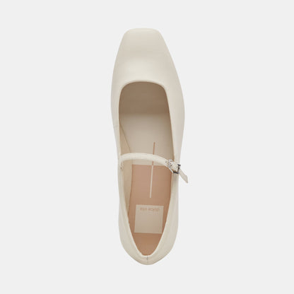 Reyes Ivory Leather Ballet Flats Dolce Vita