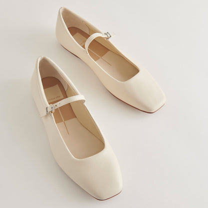 Reyes Ivory Leather Ballet Flats Dolce Vita