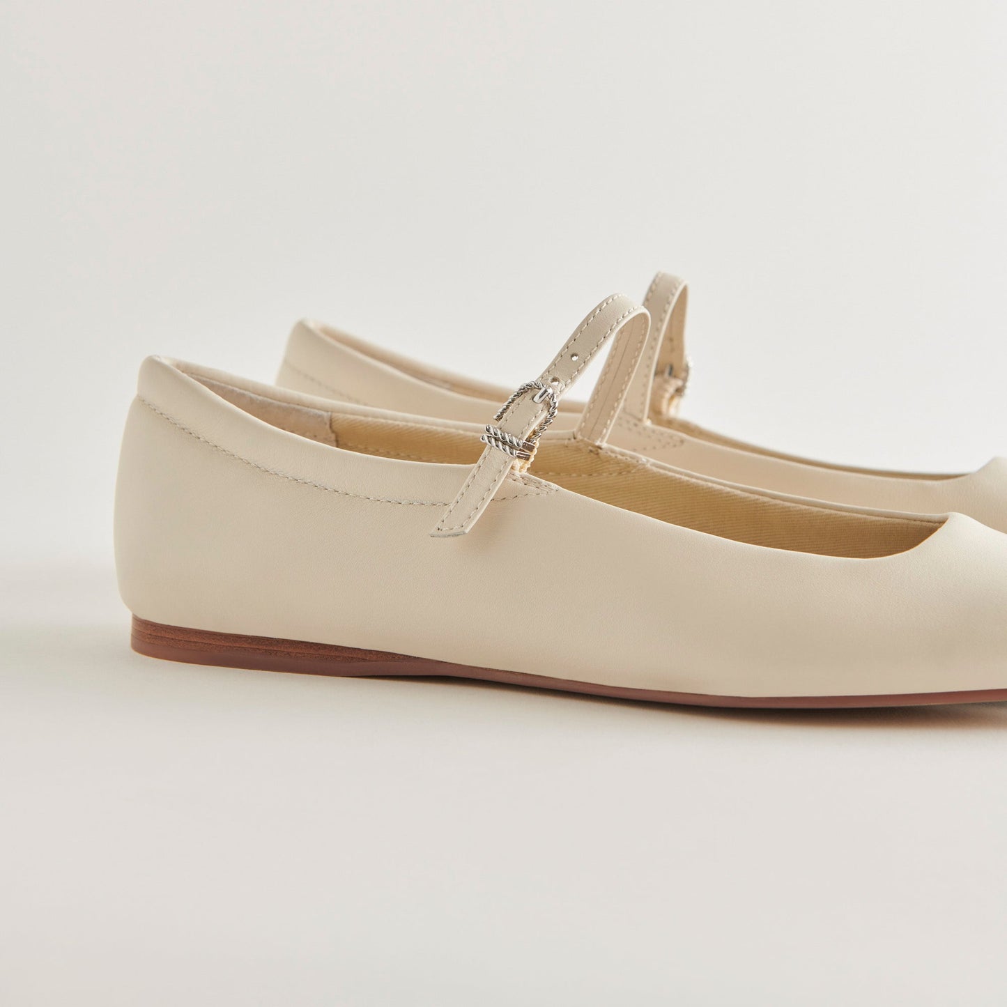 Reyes Ivory Leather Ballet Flats Dolce Vita