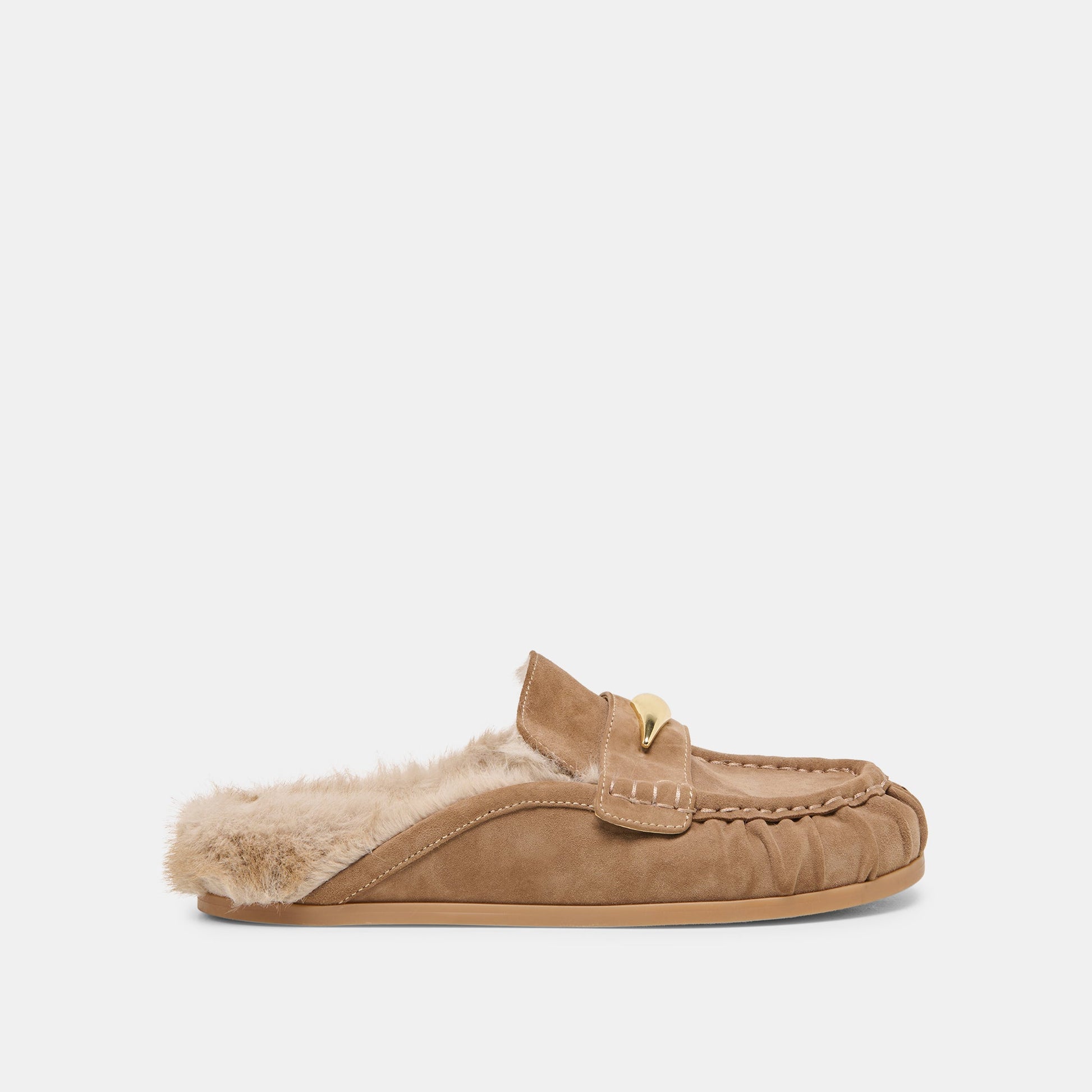 Jodero Plush Mushroom Suede Flats Dolce Vita