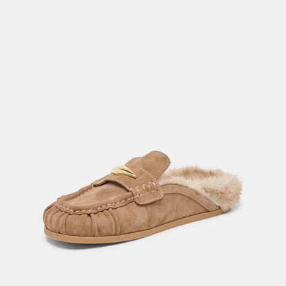 Jodero Plush Mushroom Suede Flats Dolce Vita
