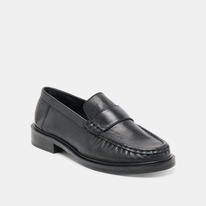 Bodi Black Leather Loafers Dolce Vita